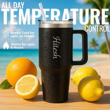 Customizable Travel Tumbler-Mug with Handle & Straw Insulated