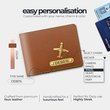 Men's Gift Combo - Faux Leather Adjustable Waist Belt & Wallet with Name & Charm