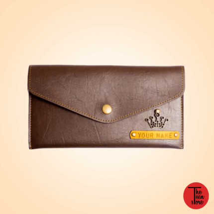 Dark Brown Color Personalized Women Clutch