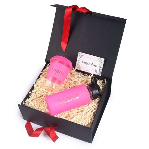 Desk Essential Personalized Gift Hamper - 550ml | Glass Bottle & Mug