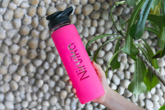 Personalized Glass Bottle with Silicone Sleeve | Stylish 750ml Water Bottle