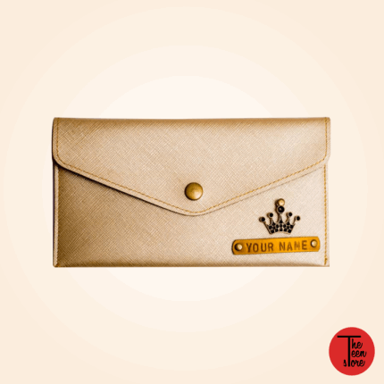 Gold Color Personalized Women Clutch