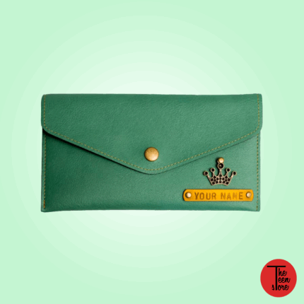 Green Color Personalized Women Clutch