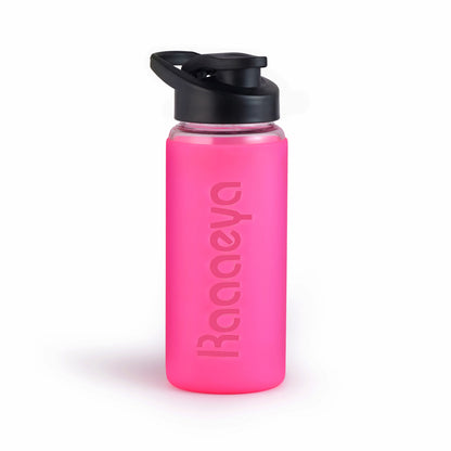 Personalized Glass Bottle with Silicone Sleeve | Stylish 550ml Water Bottle