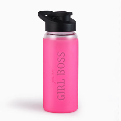 Personalized Glass Bottle with Silicone Sleeve | Stylish 550ml Water Bottle