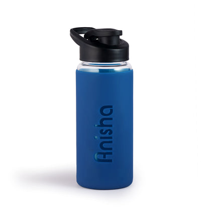 Personalized Glass Bottle with Silicone Sleeve | Stylish 550ml Water Bottle