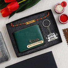 Men’s Wallet,Keychain & Rudrakh Rakhi Combo