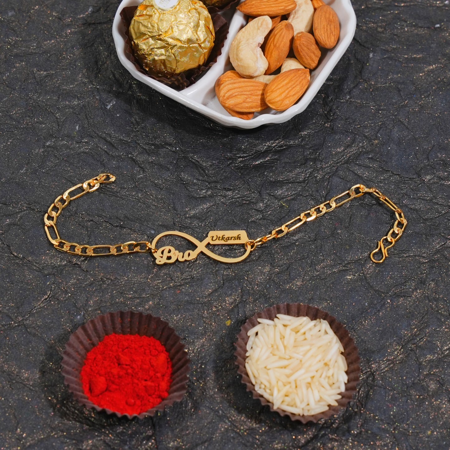 Personalized Metal Infinity Bro Rakhi With Name