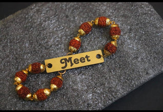 Personalized Rudraksh Rakhi With Name