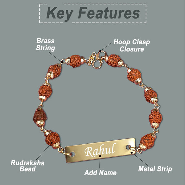 Personalized Rudraksh Rakhi With Name